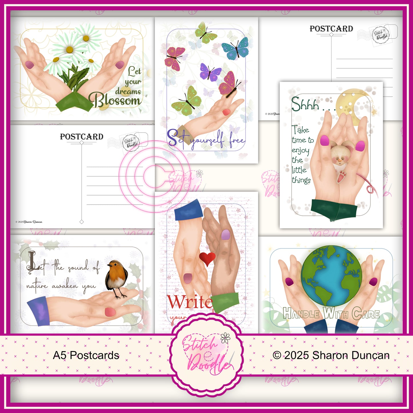 A5 Art Print/Postcard 6 Piece Collection - Mindful Motivational Quotes