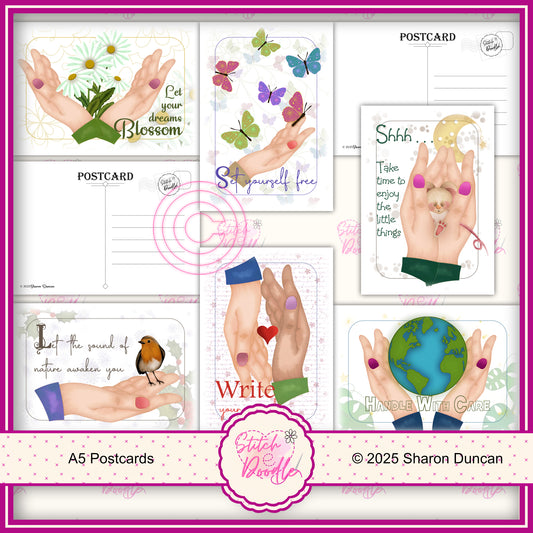 A5 Art Print/Postcard 6 Piece Collection - Mindful Motivational Quotes