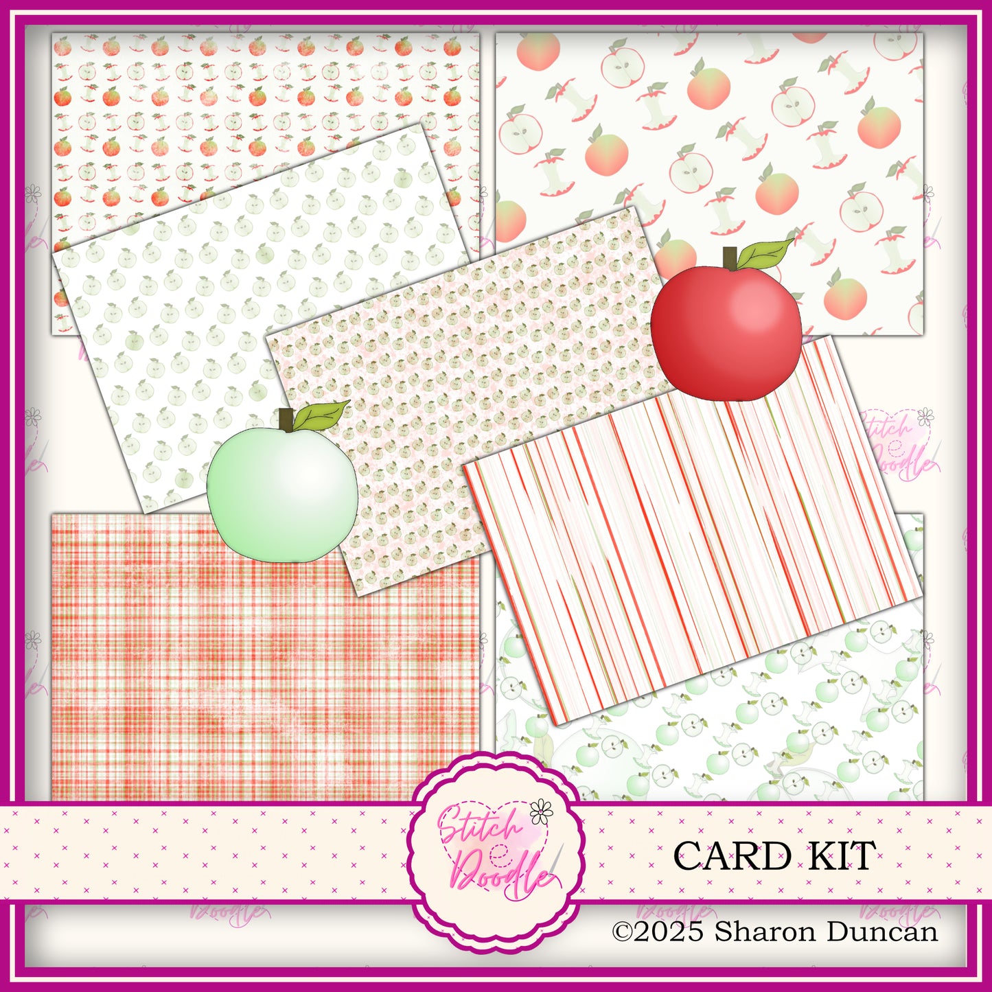 Apple a Day Papercraft Kit: 39 Piece Card Making Kit (Digital Download)