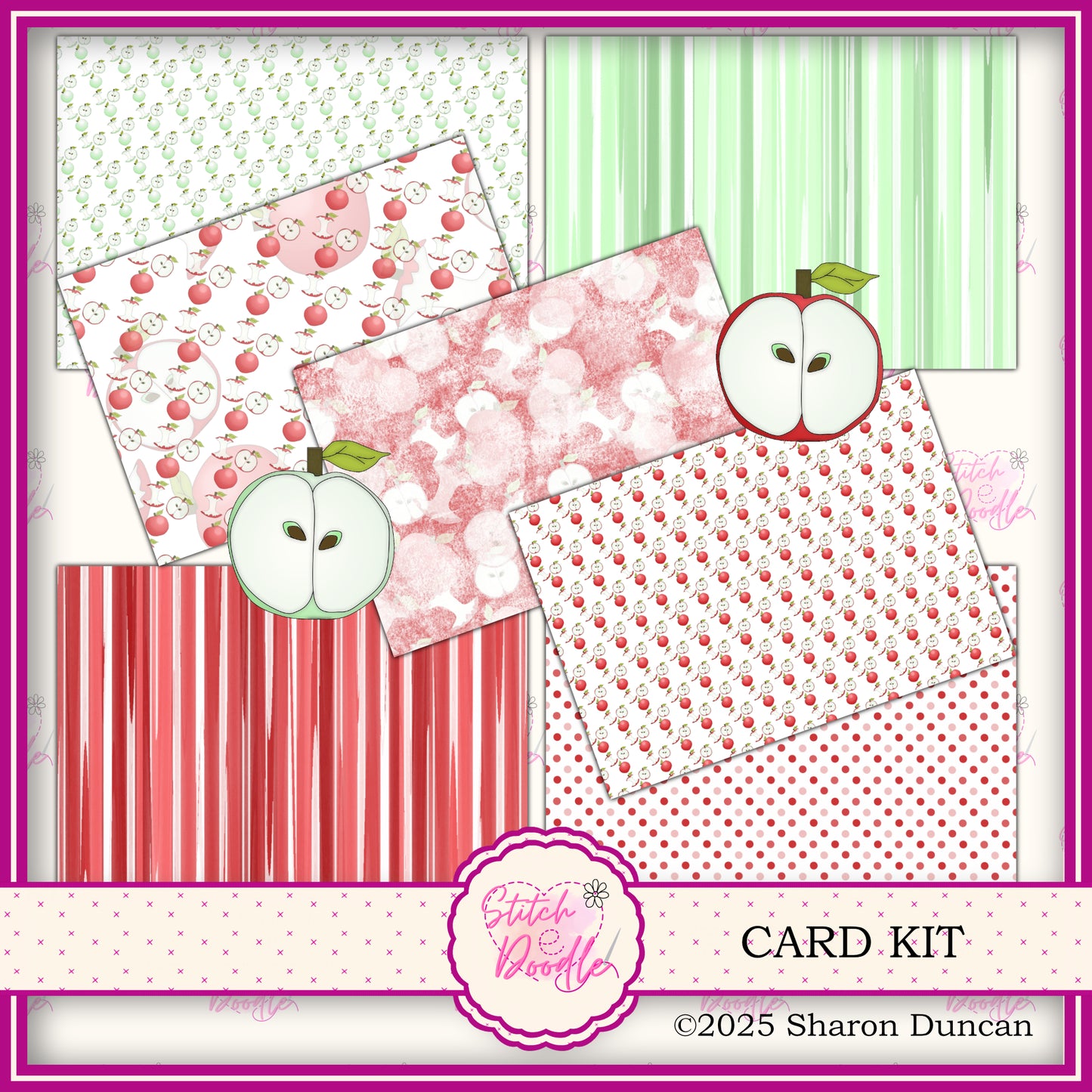 Apple a Day Papercraft Kit: 39 Piece Card Making Kit (Digital Download)
