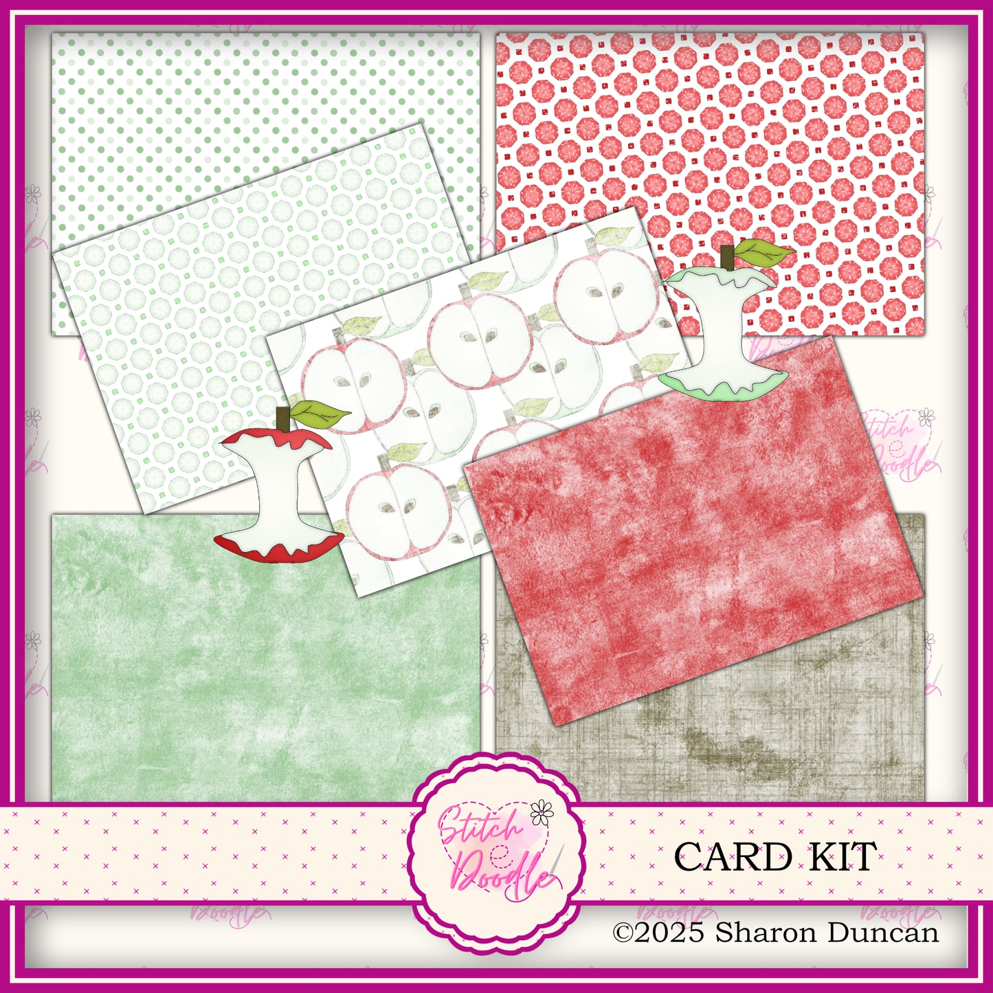 Apple a Day Papercraft Kit: 39 Piece Card Making Kit (Digital Download)