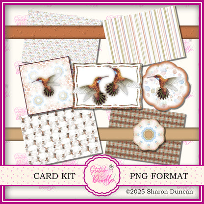 Hummingbird Paper Craft Kit: 40 Piece Card Making Kit (Digital Download)
