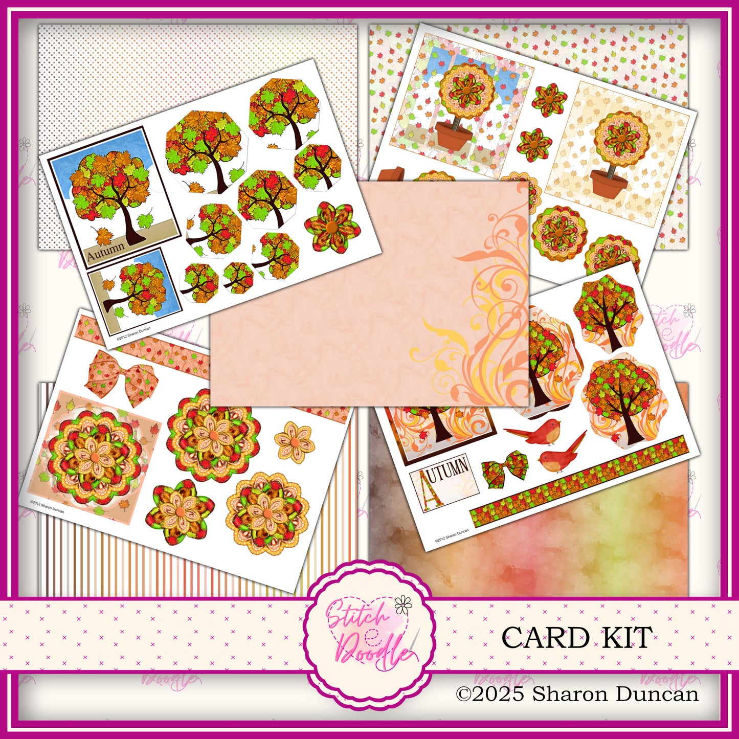 Four Seasons Papercraft Kit: 52 Piece Card Making Kit (Digital Download)