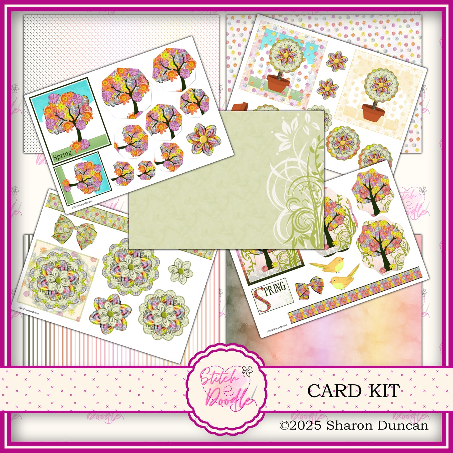 Four Seasons Papercraft Kit: 52 Piece Card Making Kit (Digital Download)