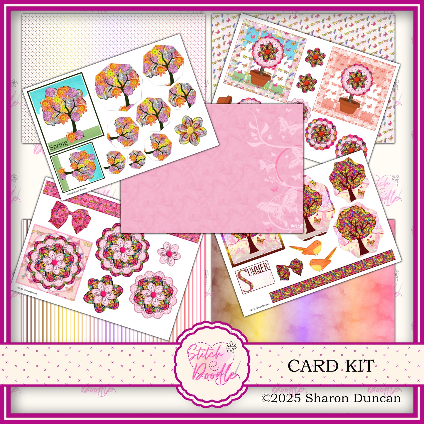 Four Seasons Papercraft Kit: 52 Piece Card Making Kit (Digital Download)