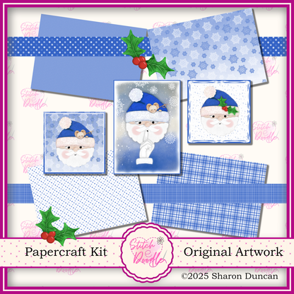 Santa's Christmas Paper craft kit: 56 Piece Card Making Kit (Digital Download)