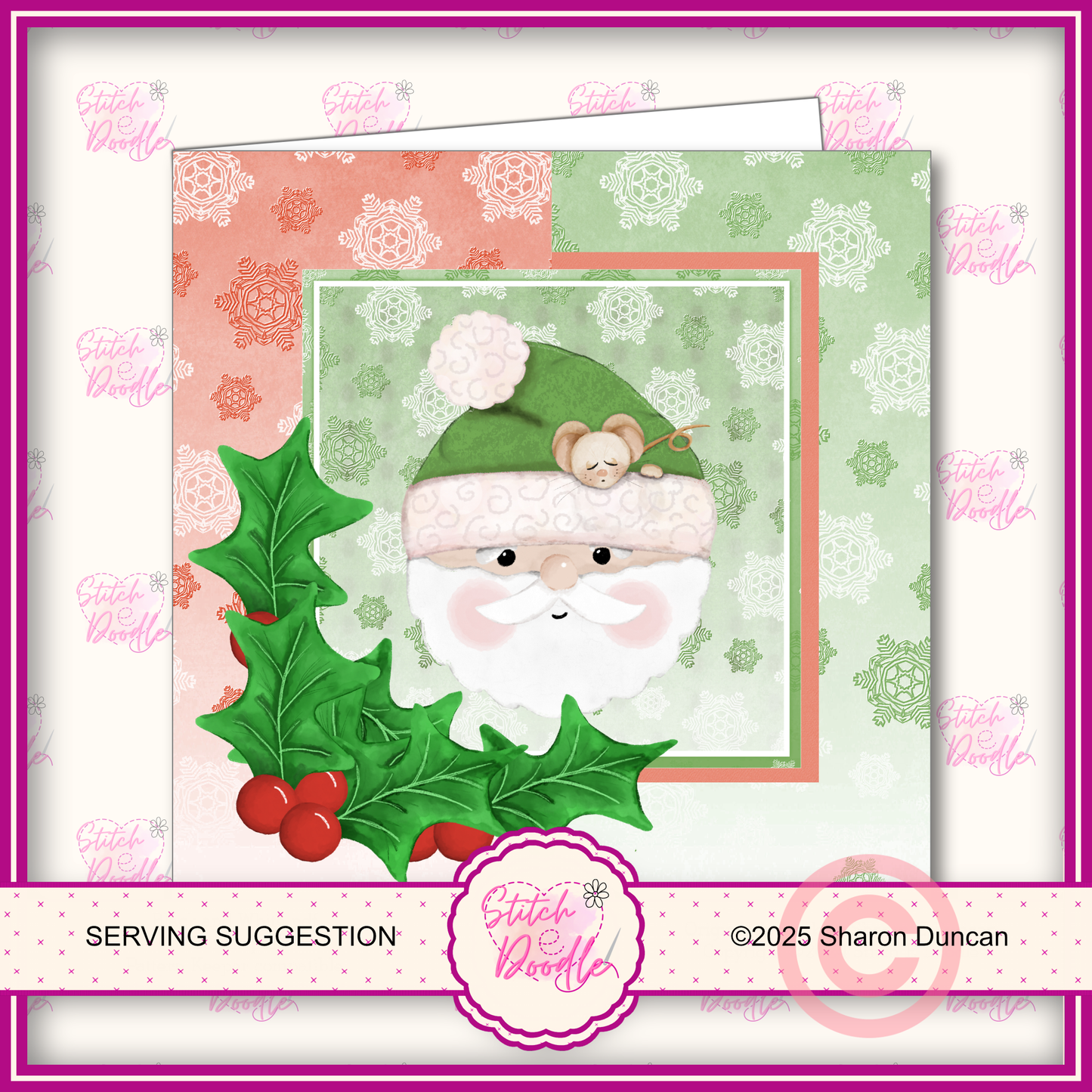 Santa's Christmas Paper craft kit: 56 Piece Card Making Kit (Digital Download)