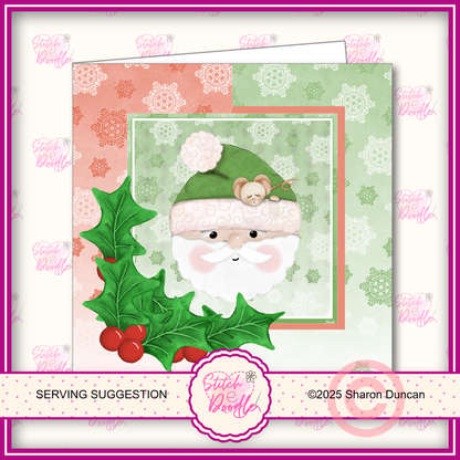 Santa's Christmas Paper craft kit: 56 Piece Card Making Kit (Digital Download)