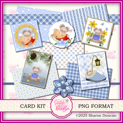 Tiddle Mouse Papercraft Kit: 52 Piece Card Making Kit (Digital Download)