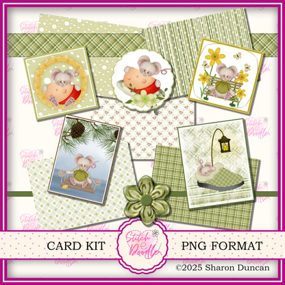 Tiddle Mouse Papercraft Kit: 52 Piece Card Making Kit (Digital Download)