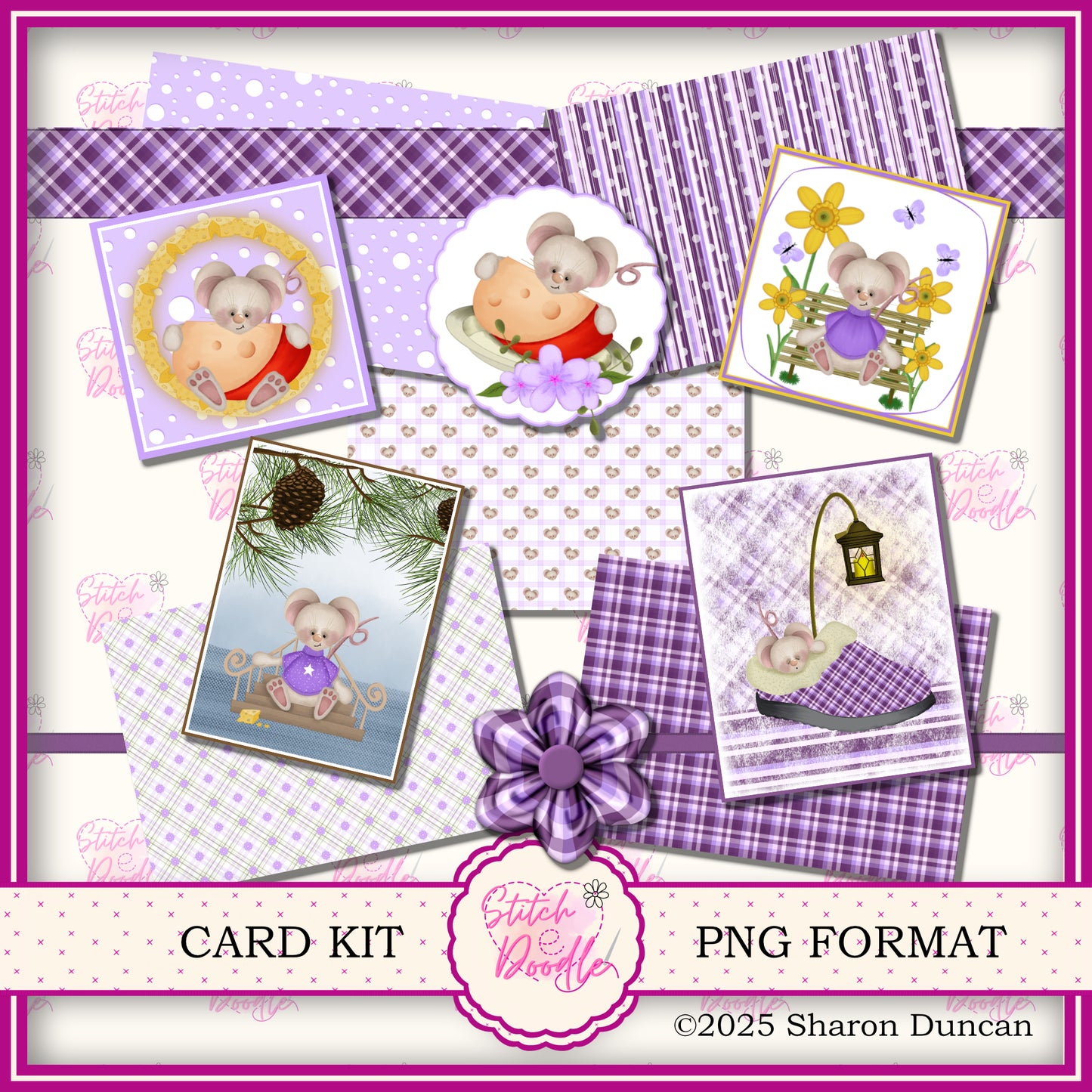 Tiddle Mouse Papercraft Kit: 52 Piece Card Making Kit (Digital Download)
