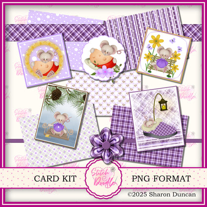 Tiddle Mouse Papercraft Kit: 52 Piece Card Making Kit (Digital Download)