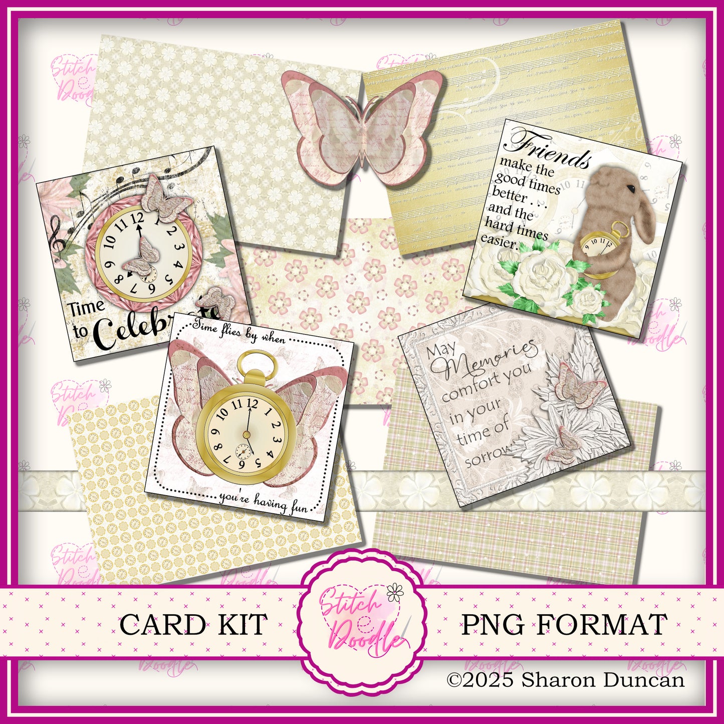 Gold Time Papercraft Kit: 43 Piece Card Making Kit (Digital Download)