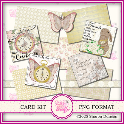 Gold Time Papercraft Kit: 43 Piece Card Making Kit (Digital Download)