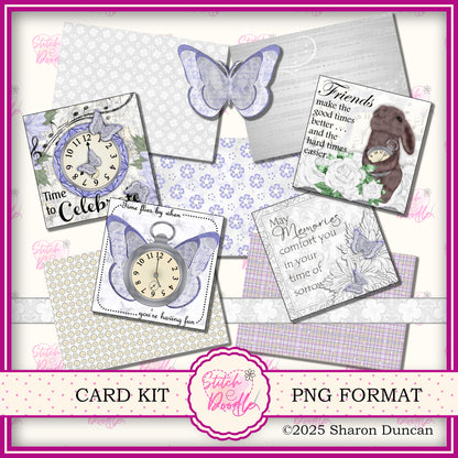 Silver Time Papercraft Kit: 43 Piece Card Making Kit (Digital Download)