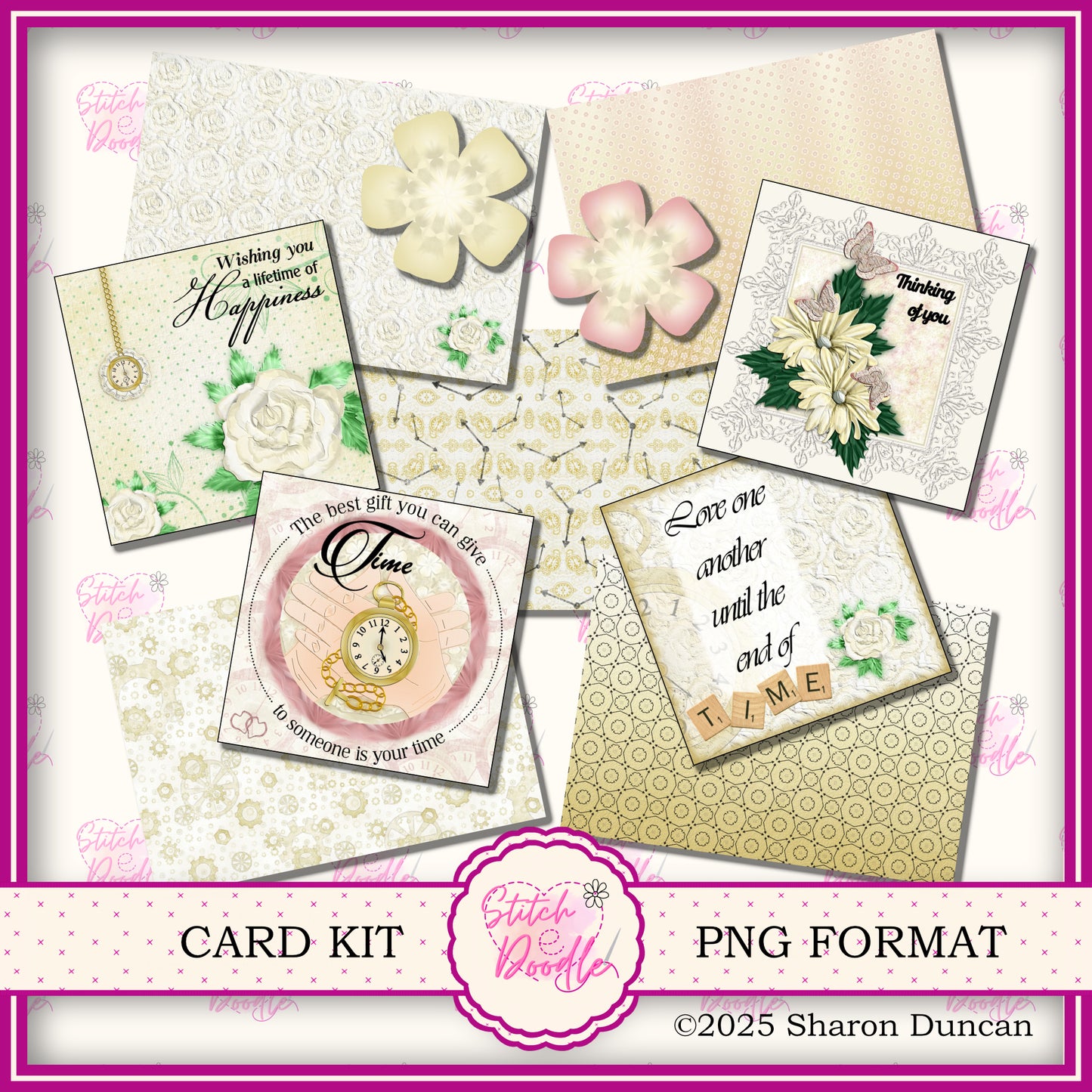 Gold Time Papercraft Kit: 43 Piece Card Making Kit (Digital Download)
