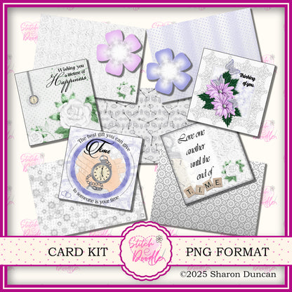 Silver Time Papercraft Kit: 43 Piece Card Making Kit (Digital Download)
