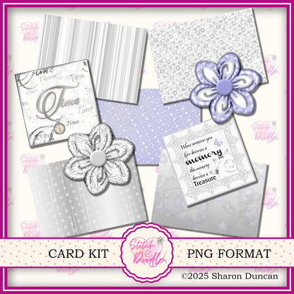 Silver Time Papercraft Kit: 43 Piece Card Making Kit (Digital Download)
