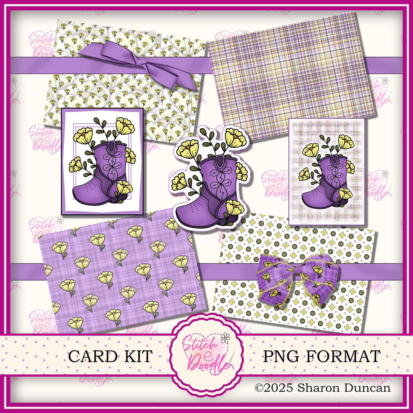 Western Boots Paper Craft Kit: 55 Piece Card Making Kit (Digital Download)