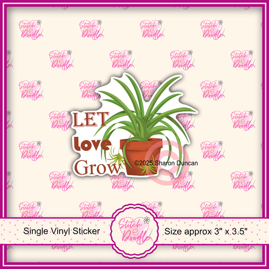 XL Single Sticker - Let Love Grow - Spider plant