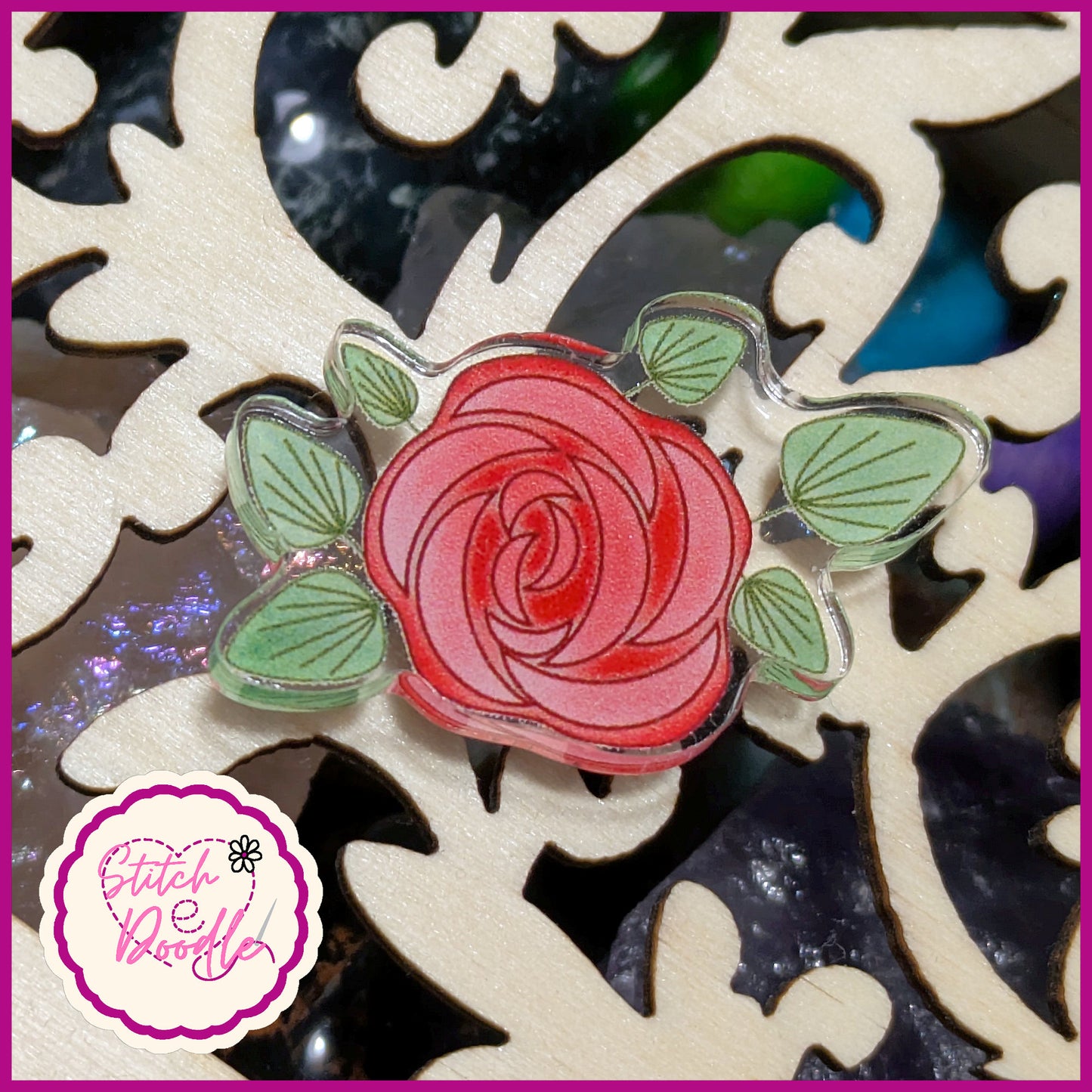 Nouveau Rose Collectible Acrylic Pin.