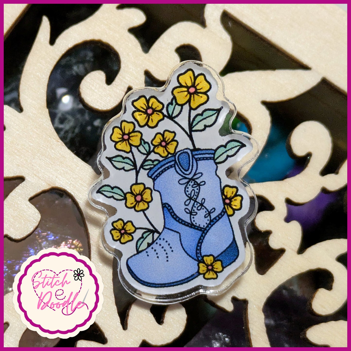 Western Boot Collectible Acrylic Pin  HALF PRICE