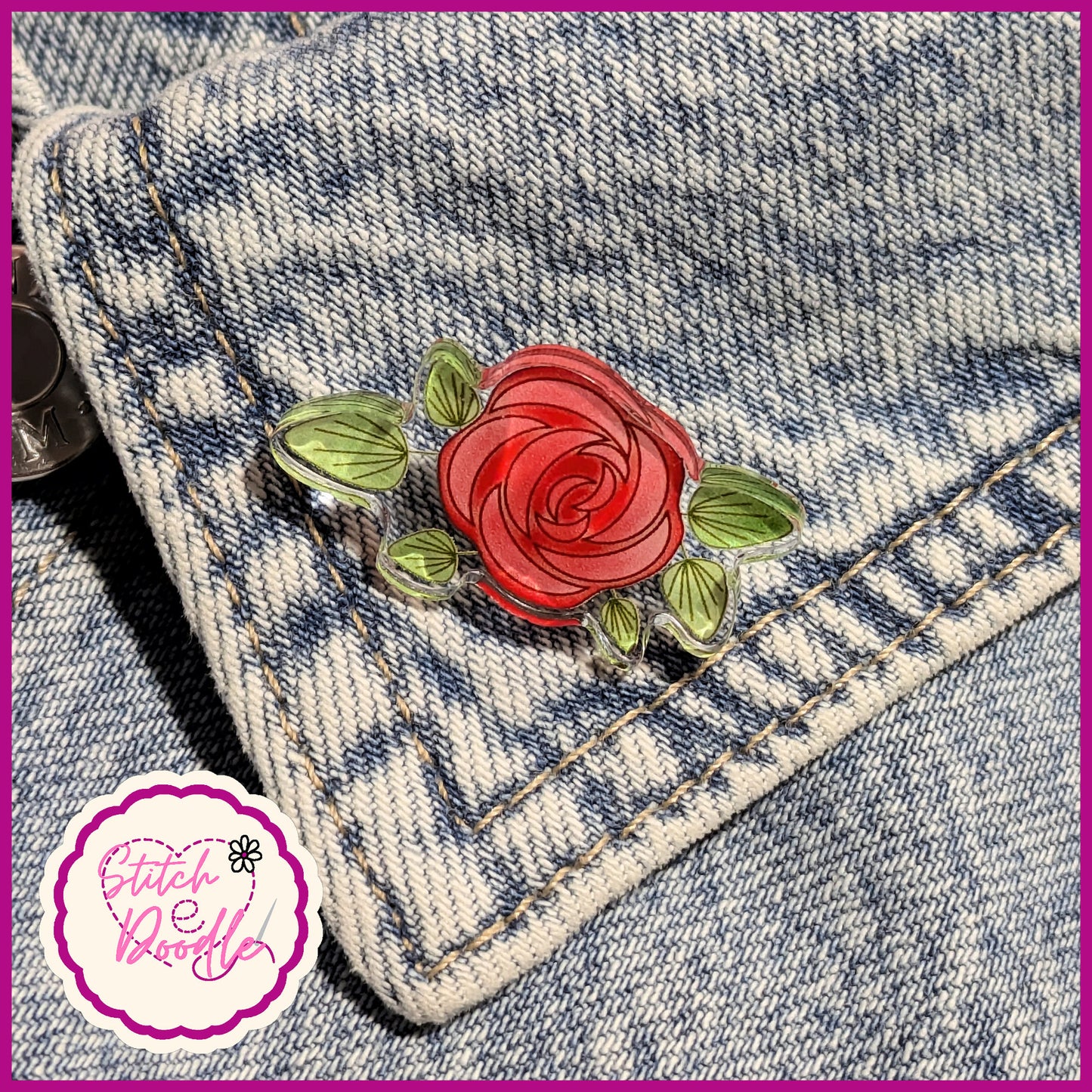 Nouveau Rose Collectible Acrylic Pin.