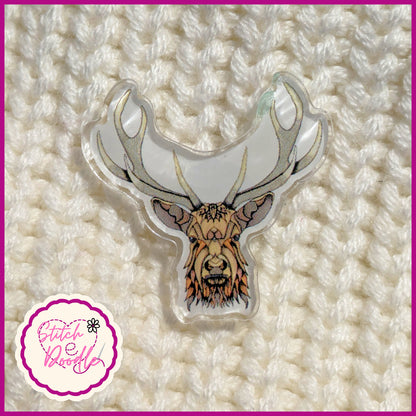 Mandala Stag Collectible Acrylic Pin.