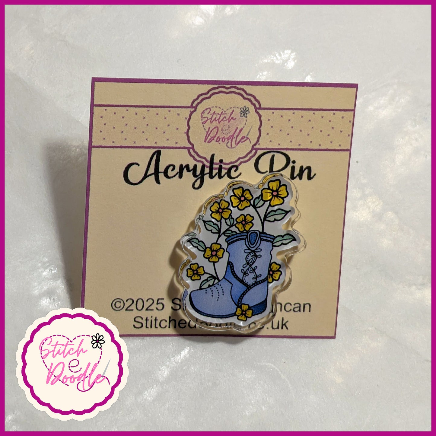 Western Boot Collectible Acrylic Pin  HALF PRICE