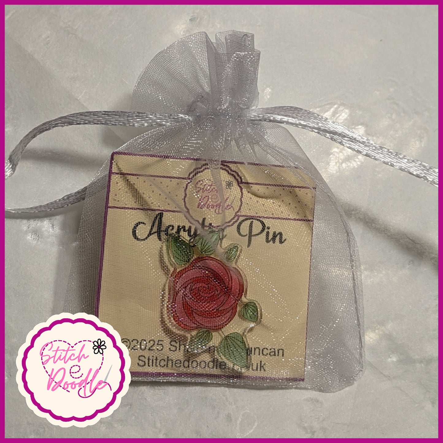 Nouveau Rose Collectible Acrylic Pin.