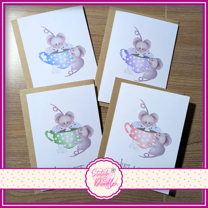 A6 Notelets and Envelopes - Tiddle Mouse - Set of 4