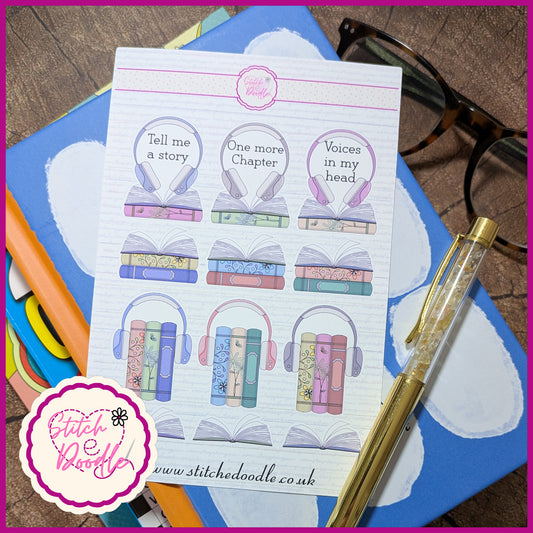 Sticker Sheet - Between the Pages Audiobook - 12 stickers