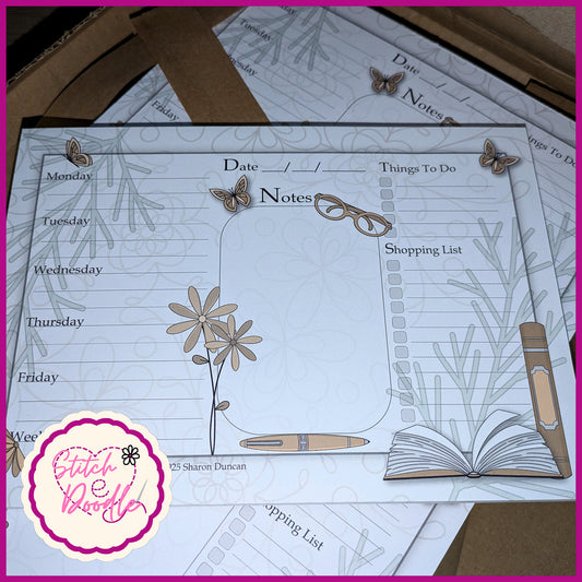 Between the Pages A5 Desk Planner - Weekly planning at your fingertips - 50 sheets un-coated 100 gsm paper