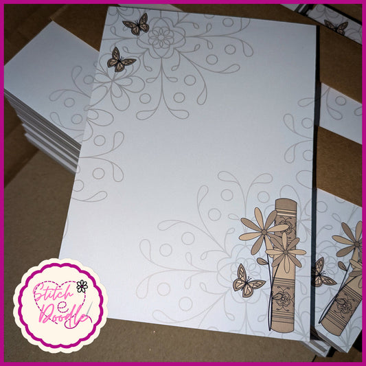 Between the Pages A6 Notepad - 50 sheets un-coated 100 gsm paper