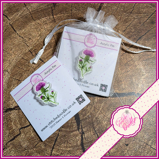 Scottish Thistle Collectible Acrylic Pin.  HALF PRICE
