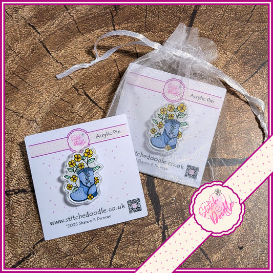 Western Boot Collectible Acrylic Pin  HALF PRICE