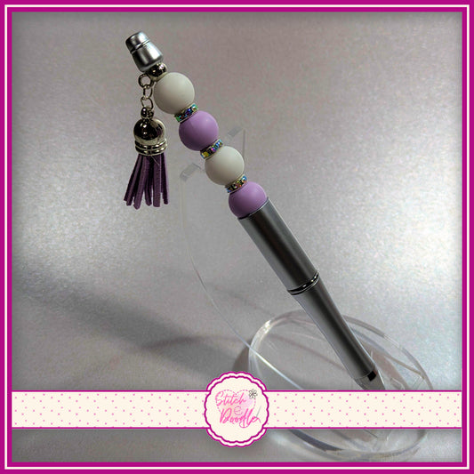 Lilac Tassel Handmade Beaded Pen - Ideal Gift