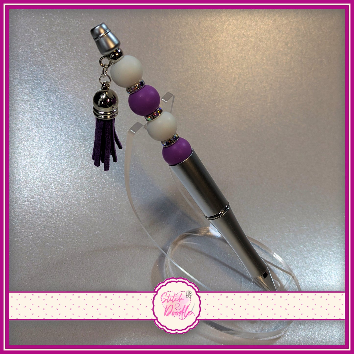Purple Tassel Handmade Beaded Pen - Ideal Gift
