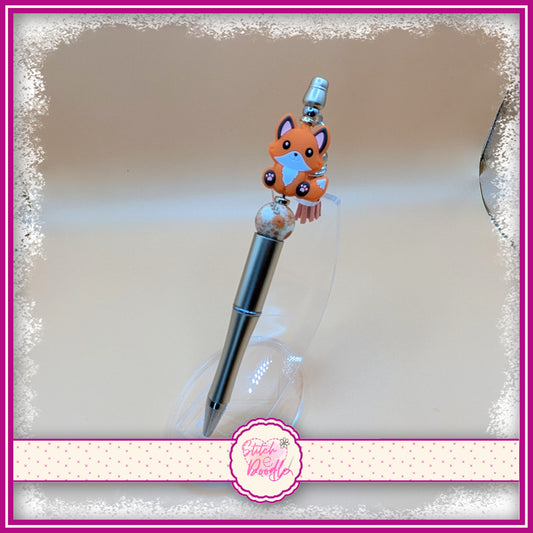 Autumn Fox Handmade Beaded Pen with Tassel - Ideal Gift