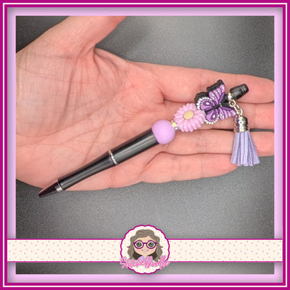 Butterfly Wings - Purple - Handmade Beaded Pen with Tassel - Ideal Gift