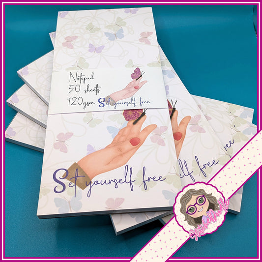 Set Yourself Free DL Notepad - 50 sheets un-coated 120 gsm paper