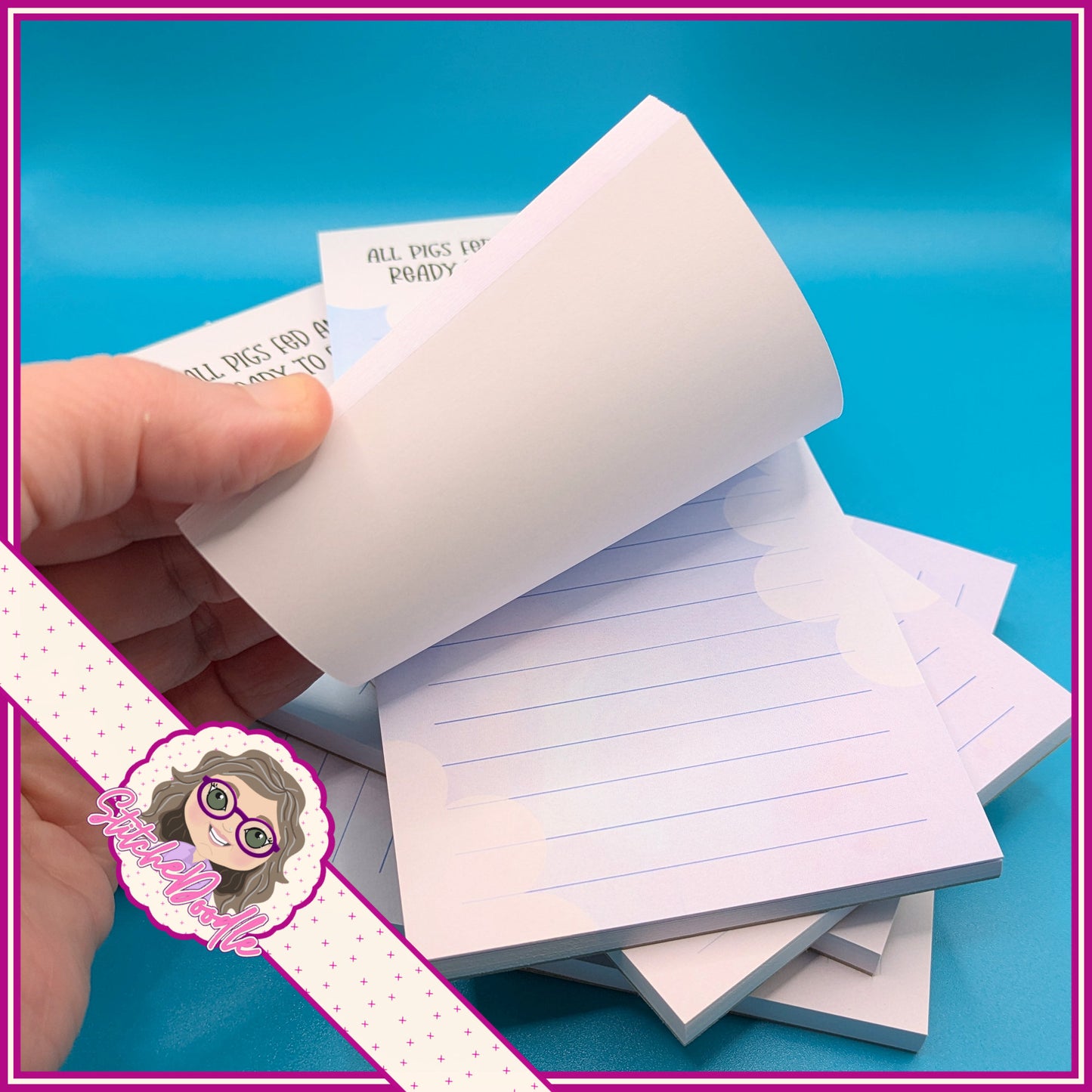 All pigs fed and ready to fly Notepad - 50 sheets un-coated 120 gsm paper