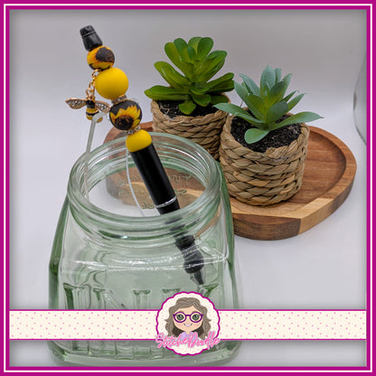 Bumble Bee Charm Handmade Beaded Pen - Ideal Gift