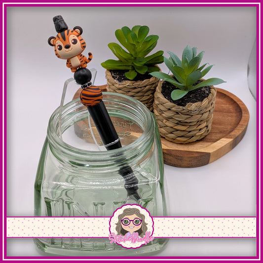 Grrr Tiger Stripes Handmade Beaded Pen - Ideal Gift