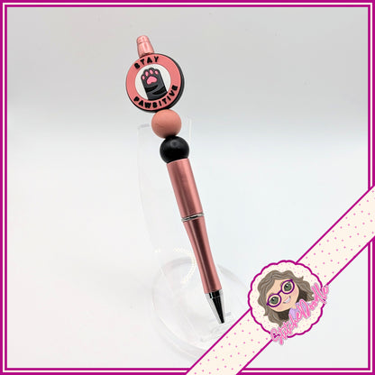 Stay Positive Toe Beans Handmade Beaded Pen - Ideal Gift