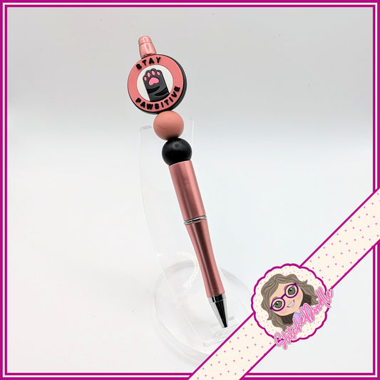 Stay Positive Toe Beans Handmade Beaded Pen - Ideal Gift