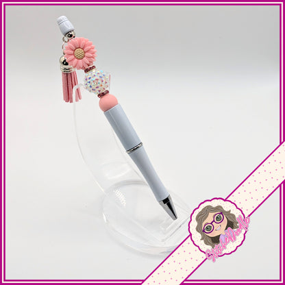 Pretty in Pink Handmade Beaded Pen with Tassel - Ideal Gift