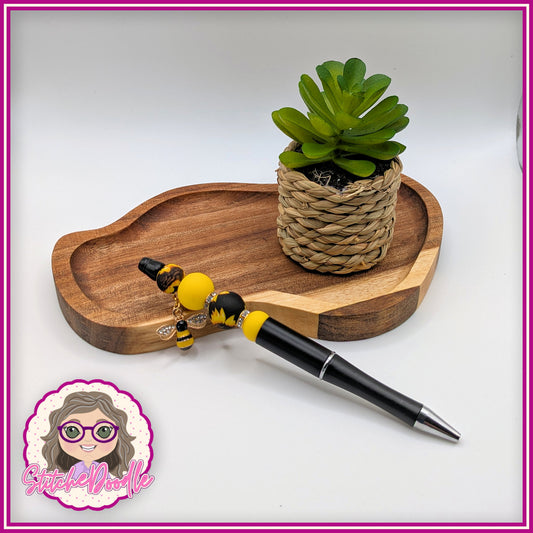 Bumble Bee Charm Handmade Beaded Pen - Ideal Gift