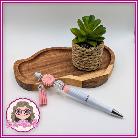 Pretty in Pink Handmade Beaded Pen with Tassel - Ideal Gift