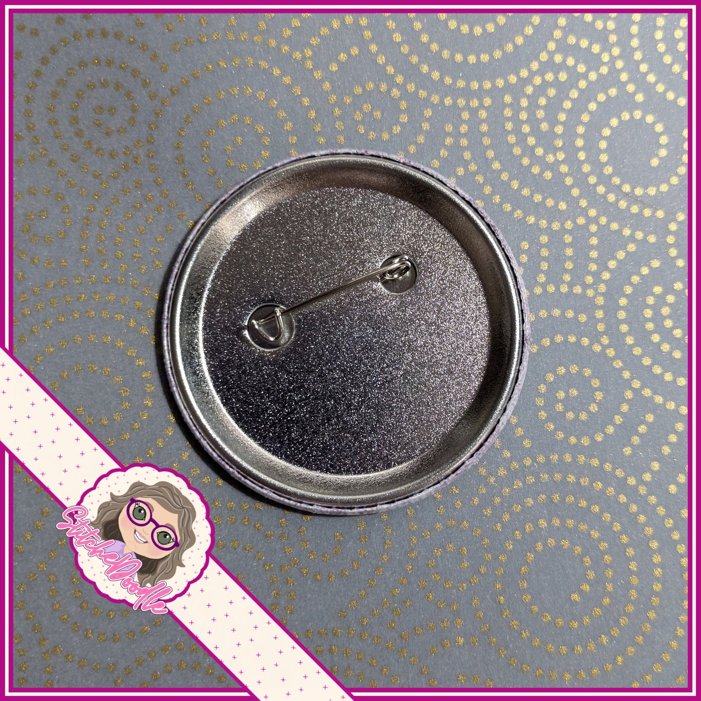 Button Badge.  Not My First Rodeo - Denim Pink Badge